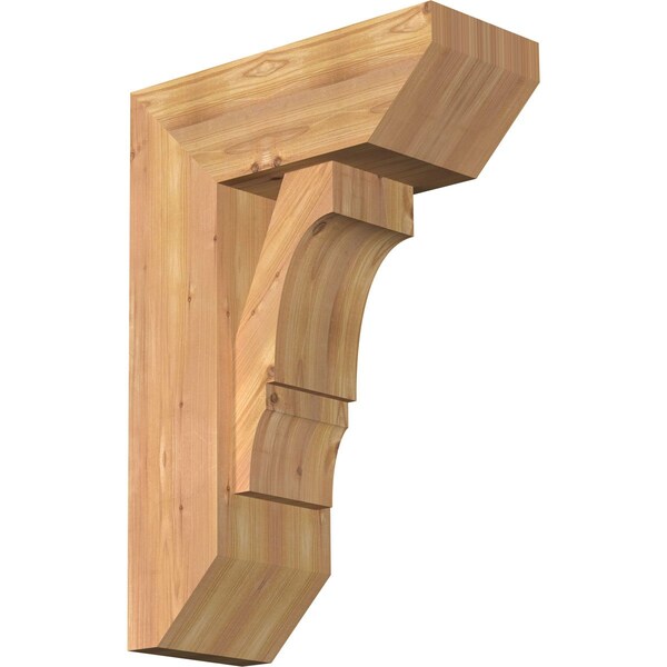 Ekena Millwork Balboa Slat Smooth Bracket w/ Offset Brace, Western Red Cedar, 7 1/2"W x 18"D x 26"H BKT0806X18X26BOA06SWR - main